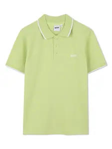 Рубашка поло с короткими рукавами BOSS Kidswear, зеленый