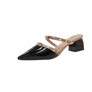 Женские сандалии с закрытым носком, устойчивые к истиранию Take the Qin, Black-4Cm