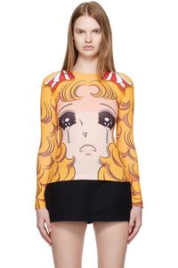 Футболка с лентой и изображением плачущей девочки Pushbutton, желтый