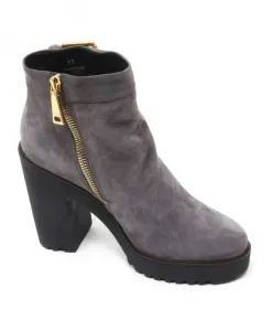 Итальянские кожаные ботильоны Hogan, серый