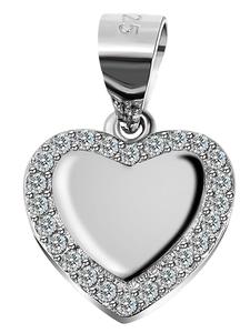 Adeliás Женский кулон - Сердце. Кулон в форме сердца из серебра 925 пробы с кубическим цирконием в серебряной оправе
