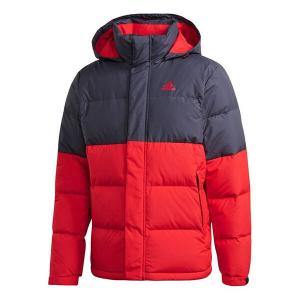 Пуховик Men's adidas C/ Outdoor Colorblock Sports hooded down Jacket Red, красный