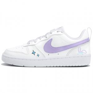 Кроссовки для скейтбординга Court Borough Purple Star Rabbit Dream низкие детские белые фиолетовые для подростков Nike, белый фиолетовый