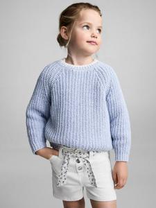 Детские джинсовые шорты Galab с принтом и лентами Mango, White