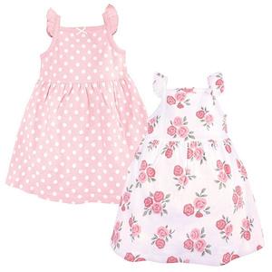 Детское платье без рукавов Infant and toddler girl, 2pk, soft pink roses, 3-6 months Hudson Baby