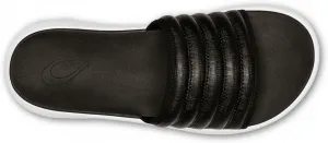 Мужские сланцы OLUKAI Komo, водостойкая обувь с мягкой ремешковой стелькой, комфорт и поддержка на весь день, черный