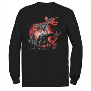 Мужская футболка Raptor Fight с портретом Jurassic World, черный