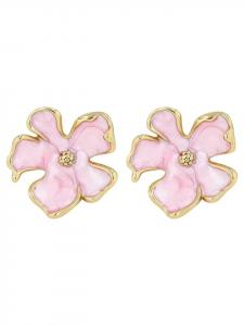 Adeliás Женские серьги - серьги-гвоздики из нержавеющей стали с золотой эмалью