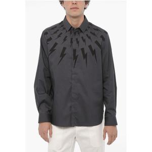 Рубашка свободного кроя FAIRISLE THUNDERBOLT Neil Barrett, Gray