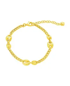 Браслет из стерлингового серебра в морском кубинском стиле Simona, gold