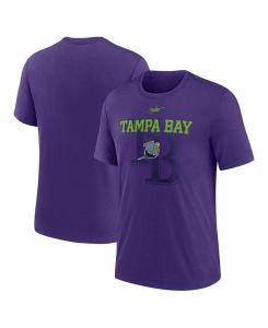 Мужская фиолетовая футболка Tampa Bay Rays Rewind Retro Tri-Blend Nike, фиолетовый