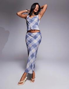 Юбка миди в клетку от ASOS DESIGN