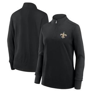 Женская черная куртка New Orleans Saints Velocity с четвертью молнией Unbranded