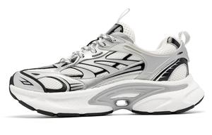 QIAODAN Низкие повседневные туфли с защитой от скольжения и истиранию, мужские, Cloud Peak, белые, серебристые