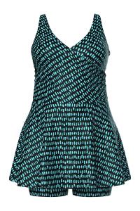 Ulla Popken Платье-купальник Triangle в черном цвете