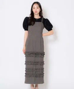 Клетчатое платье-свитер с оборками Noela, цвет Cha