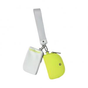 Lululemon Нейлоновый наручный кошелек для женщин неоново-желтый, Neon Yellow