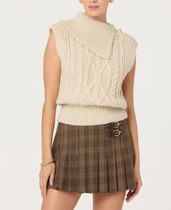 Женский свитер без рукавов Kirstin с круглым вырезом ASTR the Label, Cream