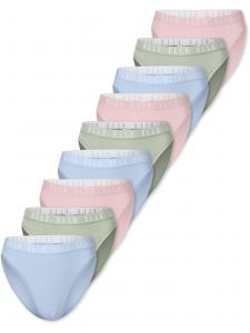 ELLE Трусики 'High Leg Logo' в светло-голубом, хаки, розовом