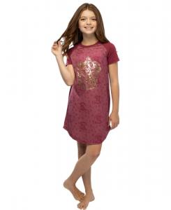 Ночная рубашка-пижама с коротким рукавом и рукавами реглан с принтом в виде герба факультета Хогвартс для девочек Harry Potter, Red