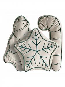 Beliani Набор из 3 декоративных подушек JOLLYTRIO бежево-зеленого цвета