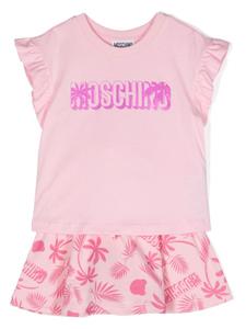Moschino Kids комплект из топа и юбки с логотипом, розовый