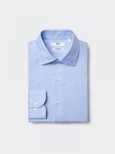 Рубашка облегающего кроя Uniqlo, цвет 60  синий