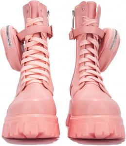 Женские боевые ботинки Cape Robbin - ботильоны на щиколотку с боковой молнией, карманом, массивной подошвой и шнуровкой (Monalisa), Pink