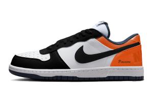 Nike Большие черный с оранжевым оттенком, оранжевая амортизация, износостойкие низкие скейтбордные кроссовки унисекс