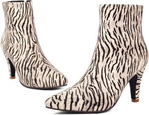 Женские ботильоны Alyaafifa на каблуке, зауженный носок, закрытые, с каблуком 3,5 дюйма, с молнией, классические вечерние, для офиса, элегантная обувь