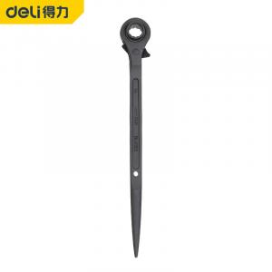 Deli DL4194 Ключ с остроконечной трещоткой, двусторонний торцовый ключ, остроконечный лом двойного назначения, 24x27 мм