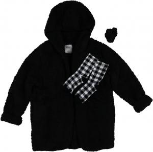 Victoria's Cozy 3-предметный подарочный набор: халат с капюшоном, носки и резинка для волос Victoria's Secret, Black