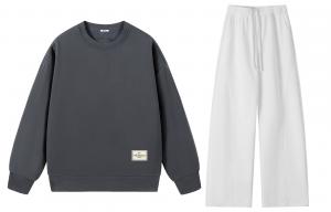 Свитшот-сет Unisex из коллекции Huichao Cloud Canvas WARRIOR, темно-серый+белый (clothing sets)