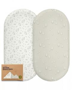 Простыня для люльки для маленьких девочек и мальчиков, 2 комплекта простыней для люльки Isla, наматрасников для люльки Keababies, бежевый