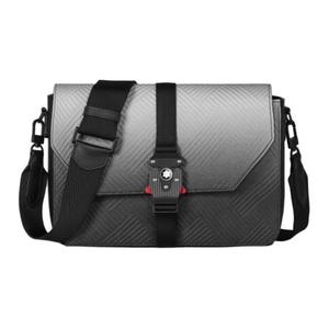 MONTBLANC Стильный кожаный мужской мессенджер через плечо в облачно-сером цвете
