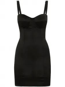 Атласное платье мини DOLCE & GABBANA, черный