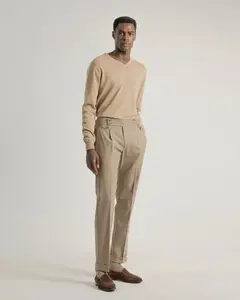 Мужские классические брюки с высокой талией, узкий крой PuroEgo, светло-коричневый