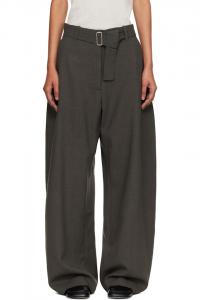 Брюки с поясом и зауженными штанинами Studio Nicholson, цвет kelp