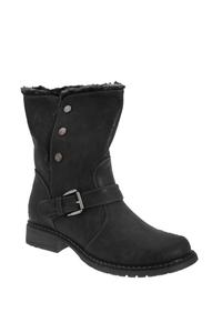 Ботильоны в байкерском стиле со складками Cats Eyes, черный