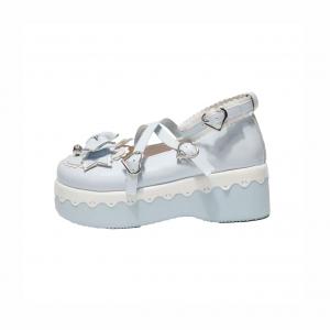 Yang Nianhua Мэри Джейн туфли на каблуке 5 см женские голубые, цвет Blue