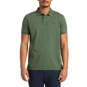 Timberland Футболка-поло мужская Pine Green с воротником-поло умеренного прямого кроя
