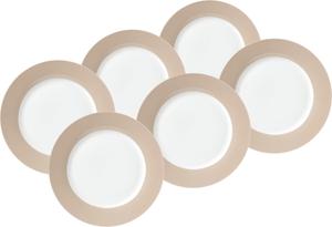 Набор десертных тарелок vario 6 предм Van Well, белый/серо-коричневый