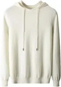 Мужской бесшовный вязаный свитер с капюшоном, теплый худи