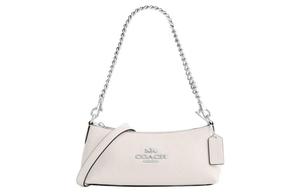 COACH Сумка через плечо из зернистой кожи Шарлотта портативная женская белая