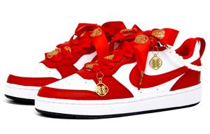 Кроссовки для скейтборда Court Borough женские низкие красный/белый Nike