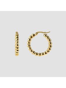 Adeliás Женские серьги - Серьги-кольца из нержавеющей стали с золотой жемчужиной