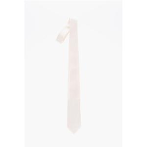 Галстук из однотонного атласа Corneliani, белый