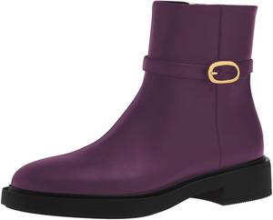 Женские ботильоны на низком массивном каблуке с ремешком и пряжкой, округлый носок, боковые молнии, обувь для работы и повседневного ношения, размеры 4-16 США Wo wagas, Purple