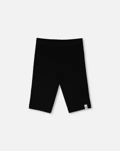 Леггинсы в резинку с эластичным поясом, черные Deux Par Deux