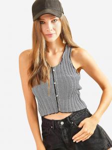 Bianco Lucci Вязаный топ черного цвета